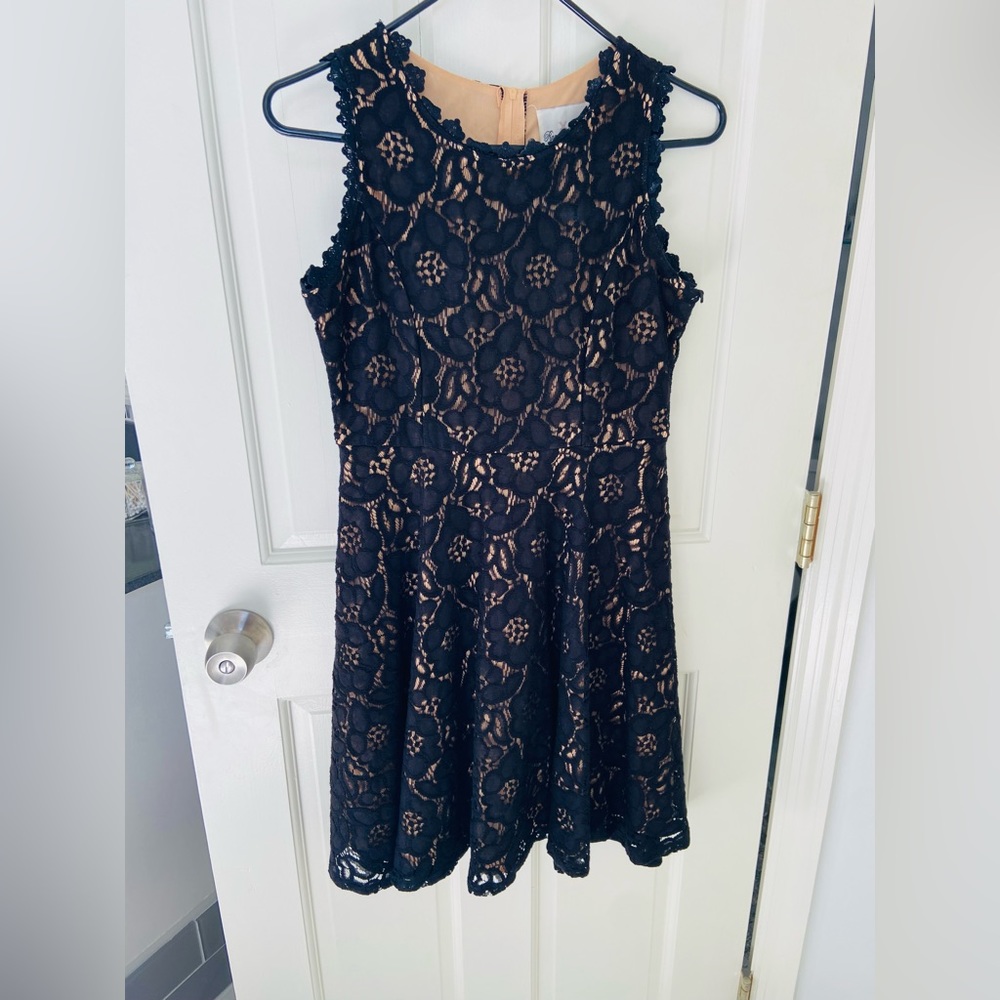 Rare Editions Two-Toned Crochet Lace Skater dress. Girls.